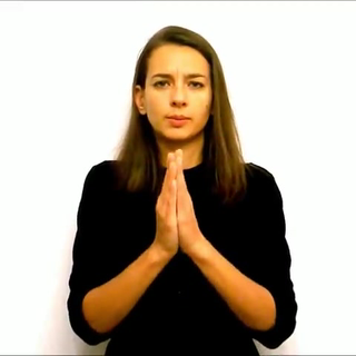 Znak „prosić, proszę" w polskim języku migowym (PJM)